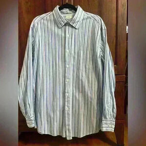 J. Crew Men’s size Large 16-16.5 Blue & White Dress shirt long sleeve button